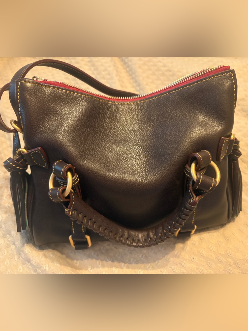 Dooney and Bourke Florentine Mini Satchel in Brown Tmoro NWT - Picture 4 of 14